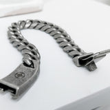 [BLESSEDBULLET]STEEL LINE CRUVE CHAIN BRACELET_ANTIQUE SILVER/ANTIQUE GOLD (4625480220790)