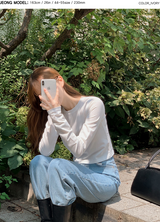 Basic Crop Long Sleeve T-shirt (3color)