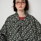 RIBBON PADDED JUMPER, FLORAL BLACK