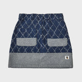 フェンススイングデニムミニスカート / FENCE SWING DENIM MINI SKIRT (BLUE)