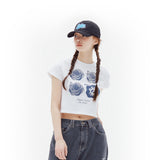 シンプリファイローズクロップTシャツ / SIMPLIFY ROSE CROP T-SHIRTS - WHITE
