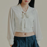 BELL SLEEVE TIE BLOUSE