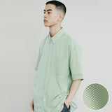 ストライプコンフィールーズフィットシャツ / STRIPE COMF LOOSE FIT SHIRT GREEN