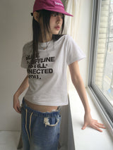 オフラインレタリングセミクロップ半袖Tシャツ
