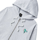 グラフィティプリンティングフードジップアップ/GRAFFITI PRINTING HOOD ZIP-UP-WHITE MELANGE