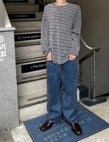 クラックウォッシングデニムパンツ/No.9625 crack wasing wide denim PT