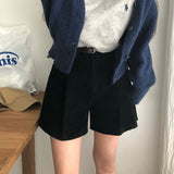 コーデュロイピンタックショーツ