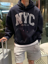 オーバーサイズフィットプレミアムNYCデュアルペーパーフーディー/Oversized fit Premium NYC Dual Paper Hood (4 colors)