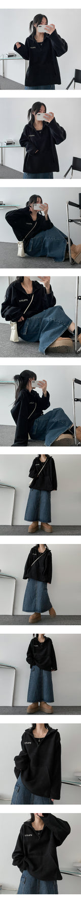 Lanca Back Slit Cargo Denim Long Skirt