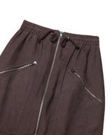 WASHED 2WAY ZIP SKIRT_BROWN
