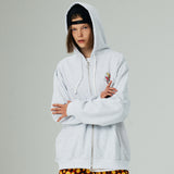 ハートプリンティングフードジップアップ/HEART PRINTING HOOD ZIP-UP-WHITE MELANGE