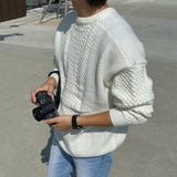 ASCLO Heart Cable Round Knit (4color)