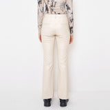 フェイクレザースリットトラウザーズ/Faux-Leather Slit Trousers _ Ivory