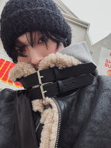 ハイネックバックルムトンベスト
