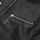 line leather jacket (black)