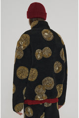 COIN JACQUARD FLEECE JACKET / BLACK (6601036988534)