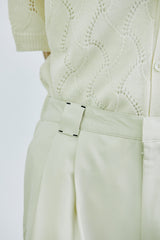 ループステッチターンアップハーフパンツ / loop stitch turn up half pants cream