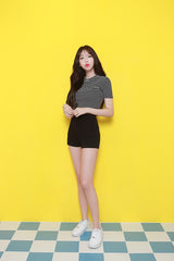 ストライプドクロップTシャツ / TOP(6185) Striped Crop Tee