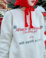 クリスマスアンゴラ刺繍ニット