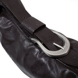 H型バックルバナナレザーバッグ / H-Buckle Banana Leather Bag (brown)
