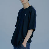 ボタンアップ / BUTTON UP WAFFLE HENLEY NECK_NAVY