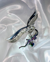 Rainbow lizard heart Hairpin (6672858382454)