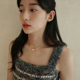 [single earring]14K gold twin pearl earring (6679672914038)