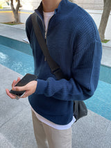 LMN ミックスセミジップアップニットウェア / LMN Mix Semi-Zipup Knitwear (11 colors)