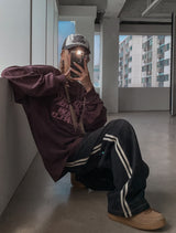 (UNISEX) ピーナッツラインワイドデニムパンツ