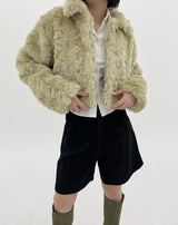 ブラックコーデュロイファイブピースショーツ / Black corduroy five-piece shorts