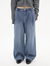 ユニセックスボタンデニムパンツ/Unisex button denim pants