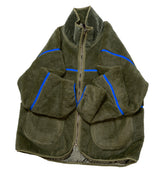 Line taping faux fur mustang (Khaki) (6641877581942)