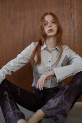 ビンテージレースクロップドシャツ/VINTAGE LACE CROPPED SHIRT