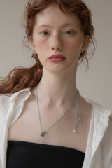 ハートポイントメランジストリングネックレス/Heart point melange string necklace