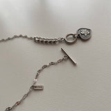ハートエンジェルトグルバーボールドネックレス/ejj Heart Angel Toggle Bar Bold Necklace