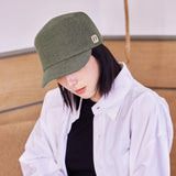 VA Square Stud Wool Bellboy Cap / Green