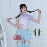 バニーチェックメッシュトップ / 0 4 bunny check mesh top