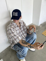 No.0305 S linen check half SHIRT (3color)