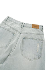 Vintage Damage Wide Light Blue Pants