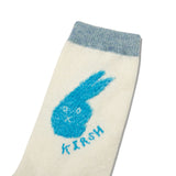 WITTY BUNNY FACE WOOL SOCKS [LIGHT BLUE]