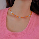 フラワーネックレス/FLOWER ORANGE NECKLACE