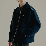 WOOL PIPING BIKER JACKET