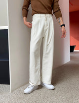 Pleated Wide Jeans (6686729207926)