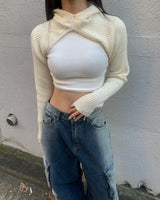 Crop hood knit