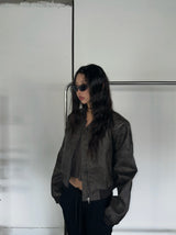 Hazelnut leather jacket