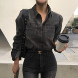 [BELLIDE MADE]  vintage cropped denim shirt
