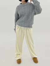 ウールプレッツェルバルキーニット / Wool pretzel bulky knit (4color)