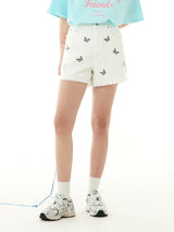 (PT-20341) BUTTERFLY DENIM SHORTS WHITE (6560751747190)
