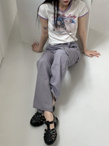 デイジーカーゴセミブーツカットロングコットンパンツ/Daisy Cargo Semi Bootcut Long Cotton Pants