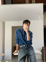 LMN Hey Two Pocket Line Denim Shirt (4 colors)